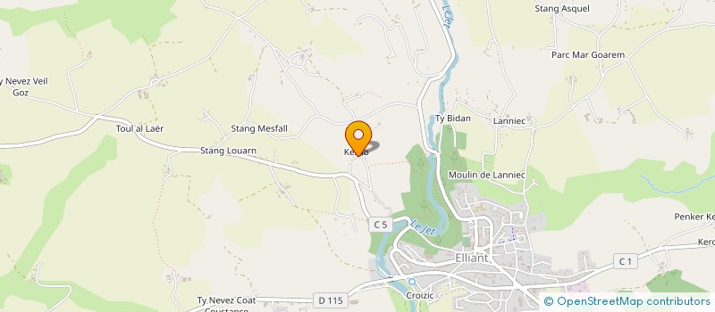 localisation de l'entreprise MONSIEUR BERNARD GUEGUEN  ELLIANT