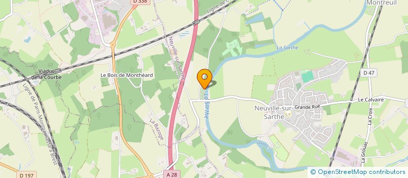 localisation de l'entreprise MONSIEUR BERNARD HIVERT  NEUVILLE SUR SARTHE