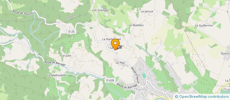 localisation de l'entreprise MONSIEUR BERNARD JASSERAND  THURINS