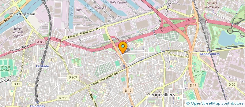 localisation de l'entreprise MONSIEUR BERNARD JEAN  GENNEVILLIERS