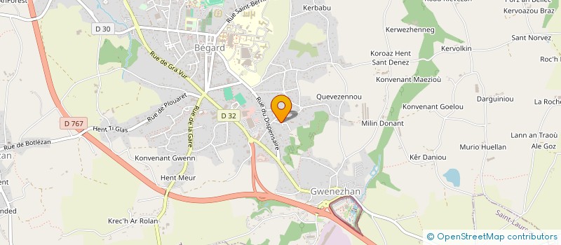 localisation de l'entreprise MONSIEUR BERNARD LE GALL  BEGARD