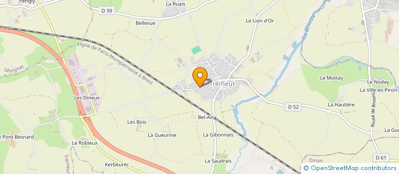 localisation de l'entreprise MONSIEUR BERNARD LE GUEVEL  TREMEUR