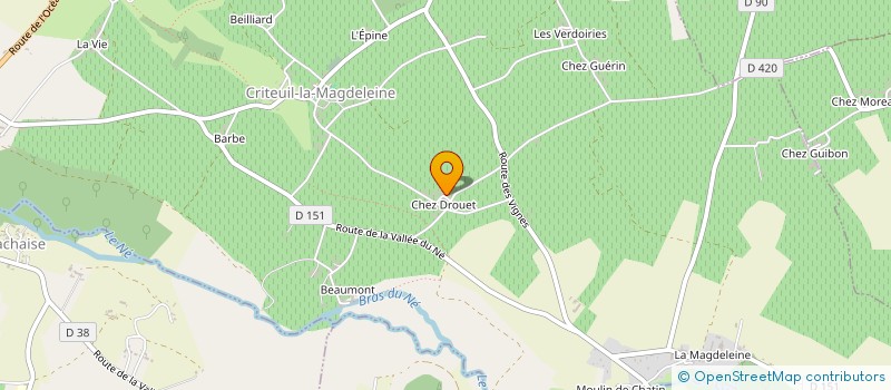 localisation de l'entreprise MONSIEUR BERNARD MARCADIER à CRITEUIL-LA-MAGDELEINE