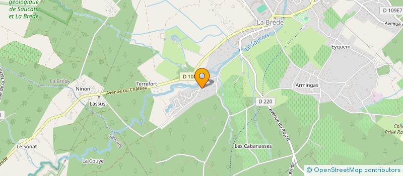 localisation de l'entreprise MONSIEUR BERNARD MEYNIER  LA BREDE