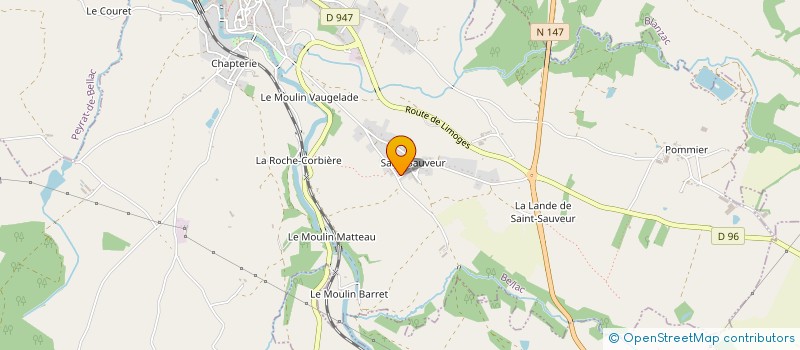 localisation de l'entreprise MONSIEUR BERNARD PAILLER  BELLAC