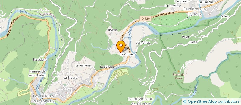 localisation de l'entreprise MONSIEUR BERNARD PALIX à LES OLLIERES-SUR-EYRIEUX
