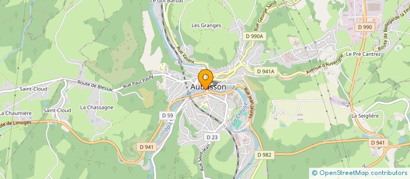 localisation de l'entreprise MONSIEUR BERNARD PETIT à AUBUSSON