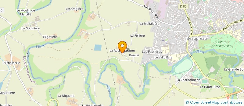 localisation de l'entreprise MONSIEUR BERNARD POINEL  BEAUPREAU-EN-MAUGES