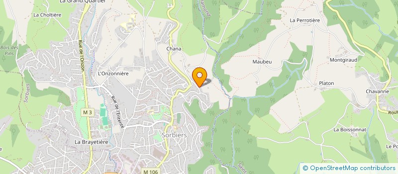 localisation de l'entreprise MONSIEUR BERNARD RIVIERE  SORBIERS