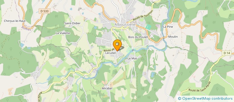 localisation de l'entreprise MONSIEUR BERNARD ROMAN  ALBOUSSIERE