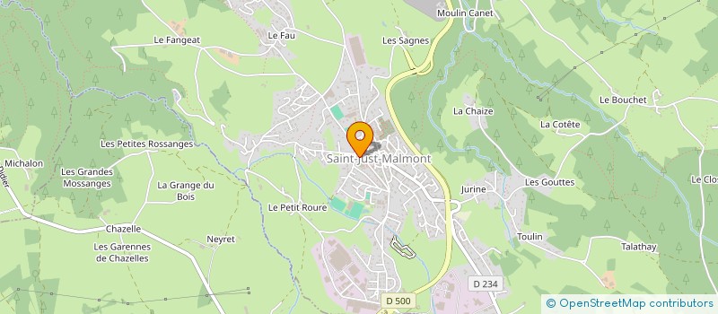 localisation de l'entreprise MONSIEUR BERNARD SAMUEL à SAINT-JUST-MALMONT