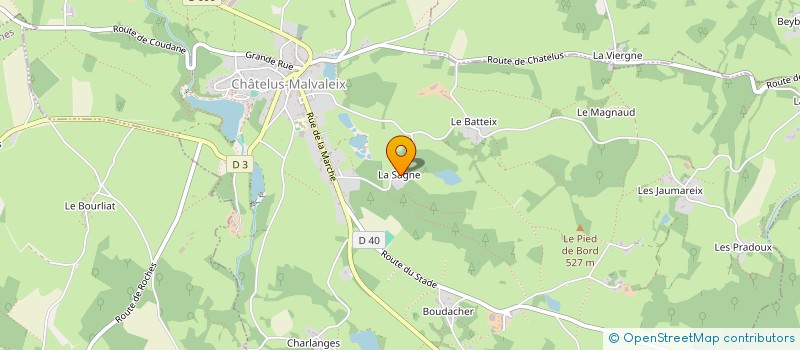 localisation de l'entreprise MONSIEUR BERNARD SARRAZIN  CHATELUS-MALVALEIX
