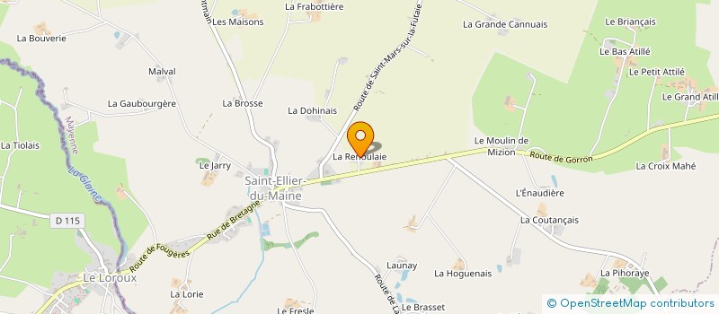 localisation de l'entreprise MONSIEUR BERNARD TAILLANDIER à ST ELLIER DU MAINE
