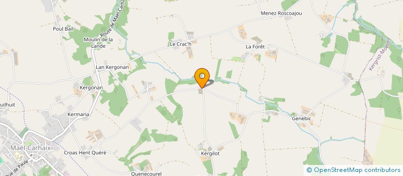 localisation de l'entreprise MONSIEUR BERNARD THOMAS  MAEL-CARHAIX