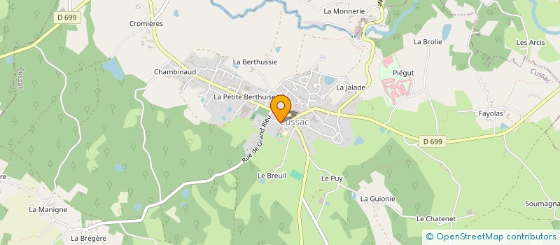 localisation de l'entreprise MONSIEUR BERTRAND GUENE à CUSSAC