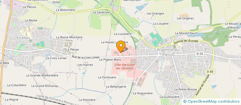 localisation de l'entreprise MONSIEUR BERTRAND LERAT  ETRELLES