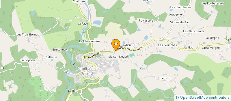 localisation de l'entreprise MONSIEUR BERTRAND LOUSTAUD  JUMILHAC-LE-GRAND