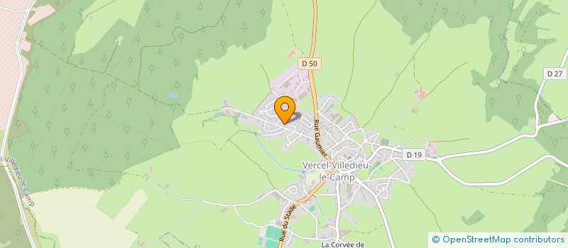 localisation de l'entreprise MONSIEUR BRAYAN SEURRE  VERCEL-VILLEDIEU-LE-CAMP