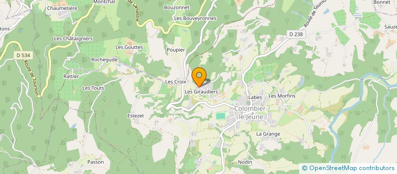 localisation de l'entreprise MONSIEUR BRICE GATINET  COLOMBIER-LE-JEUNE