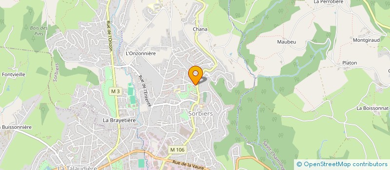 localisation de l'entreprise MONSIEUR BRICE REBAUD  SORBIERS