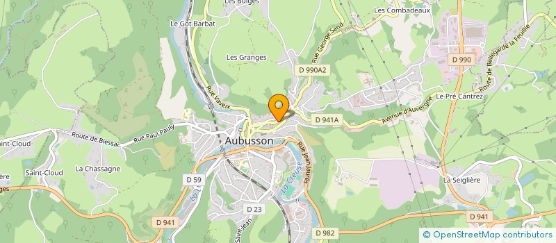 localisation de l'entreprise MONSIEUR BRUNO BRAS à AUBUSSON