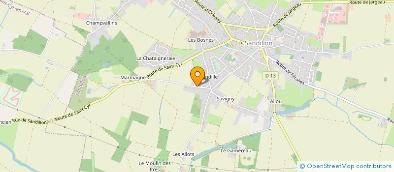 localisation de l'entreprise MONSIEUR BRUNO DESHAYES à SANDILLON