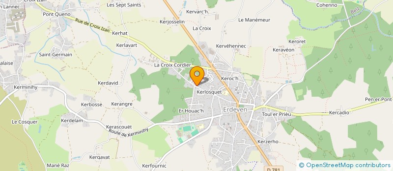 localisation de l'entreprise MONSIEUR BRUNO DESLAURIERS  ERDEVEN