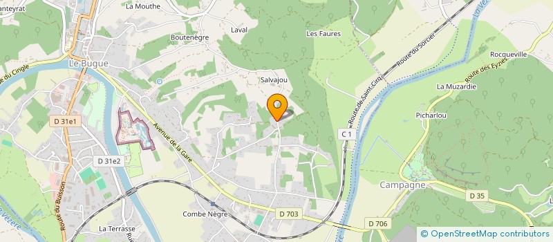 localisation de l'entreprise MONSIEUR BRUNO ELUERE  LE BUGUE