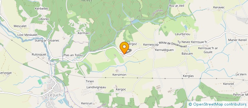 localisation de l'entreprise MONSIEUR BRUNO GUERREAU  PLOGONNEC