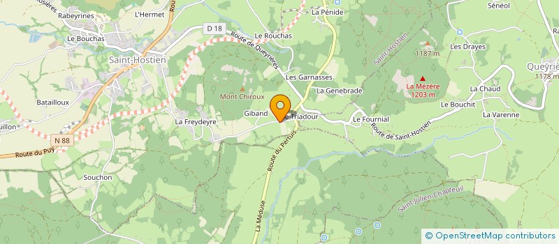 localisation de l'entreprise MONSIEUR BRUNO MONTAGNE à SAINT-HOSTIEN