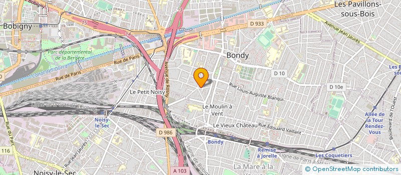 localisation de l'entreprise MONSIEUR BRUNO RAVY  BONDY