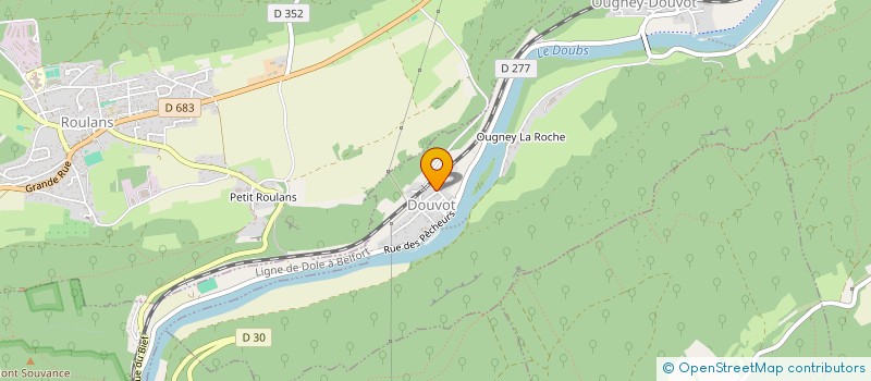 localisation de l'entreprise MONSIEUR BRUNO RIVIERE  OUGNEY-DOUVOT