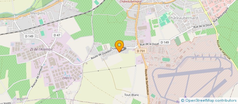 localisation de l'entreprise MONSIEUR CEDRIC DAGNAUD  CHATEAUBERNARD