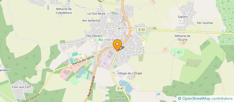 localisation de l'entreprise MONSIEUR CEDRIC LECOCQ à HERBIGNAC