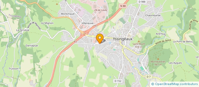 localisation de l'entreprise MONSIEUR CEDRIC PASCALON à YSSINGEAUX