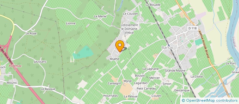 localisation de l'entreprise MONSIEUR CEDRIC RIVOALLAN  BARSAC