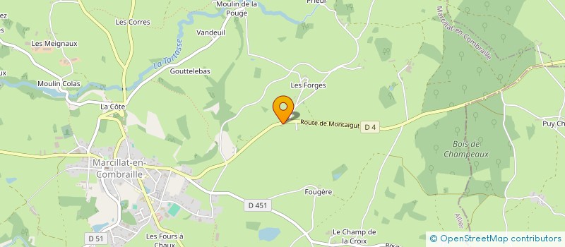 localisation de l'entreprise MONSIEUR CEDRIC THAUVIN  MARCILLAT-EN-COMBRAILLE