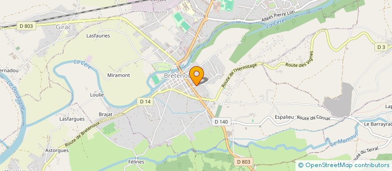 localisation de l'entreprise MONSIEUR CEDRIC VILCHEZ  BRETENOUX