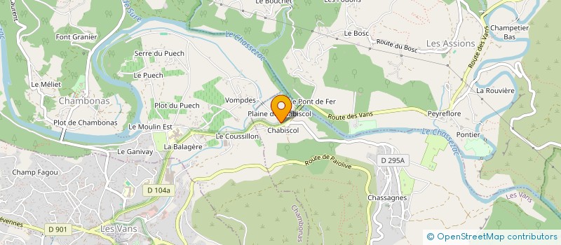 localisation de l'entreprise MONSIEUR CHRISTEL ROGIER  LES VANS