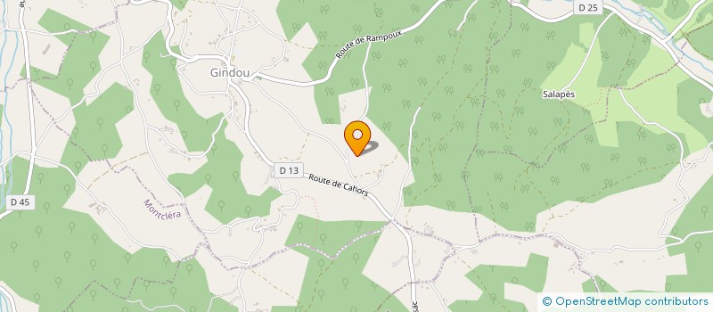 localisation de l'entreprise MONSIEUR CHRISTIAN BERGER  GINDOU