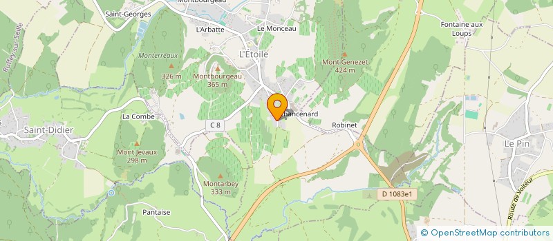 localisation de l'entreprise MONSIEUR CHRISTIAN BERTHET  L'ETOILE