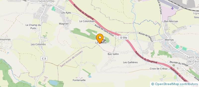 localisation de l'entreprise MONSIEUR CHRISTIAN BILLOUD  SEREZIN-DE-LA-TOUR