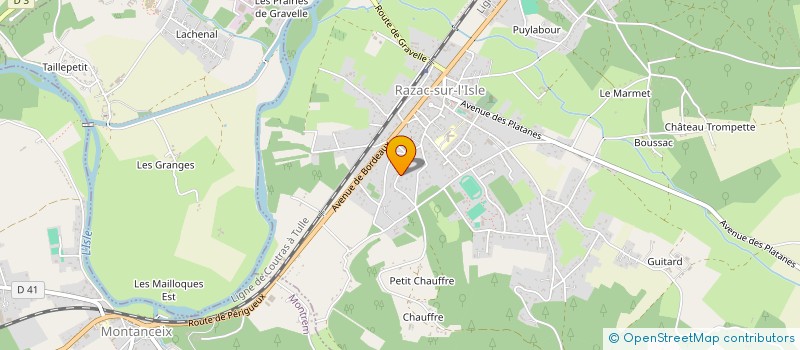 localisation de l'entreprise MONSIEUR CHRISTIAN BOUDINOT  RAZAC SUR L'ISLE