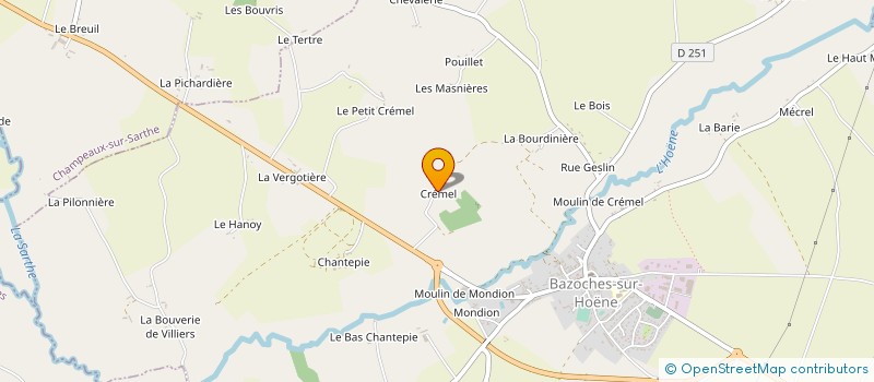 localisation de l'entreprise MONSIEUR CHRISTIAN BOULARD à BAZOCHES-SUR-HOENE