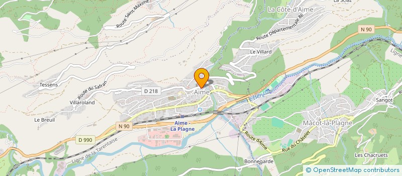 localisation de l'entreprise MONSIEUR CHRISTIAN BOUZON  AIME-LA-PLAGNE