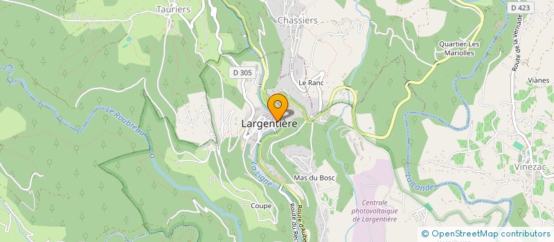 localisation de l'entreprise MONSIEUR CHRISTIAN BRIOUDE à LARGENTIERE