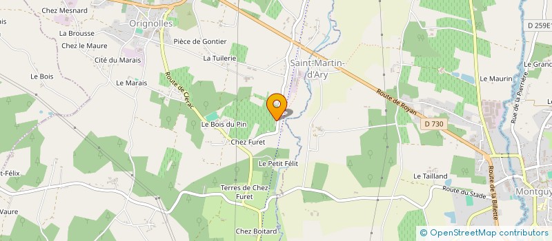 localisation de l'entreprise MONSIEUR CHRISTIAN BUAUD  ORIGNOLLES