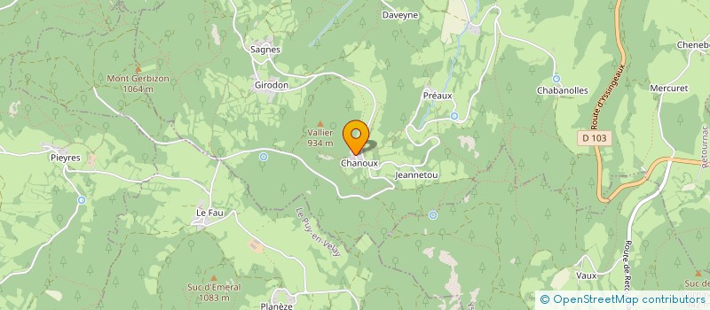 localisation de l'entreprise MONSIEUR CHRISTIAN CHAMBEFORT  RETOURNAC