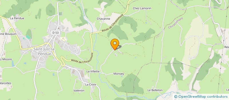 localisation de l'entreprise MONSIEUR CHRISTIAN CHANNELIERE  SAINT-JUST-LA-PENDUE