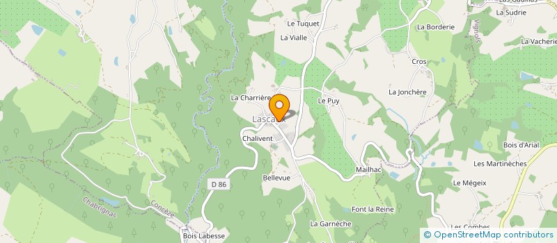 localisation de l'entreprise MONSIEUR CHRISTIAN CHAUFFIER  VOUTEZAC